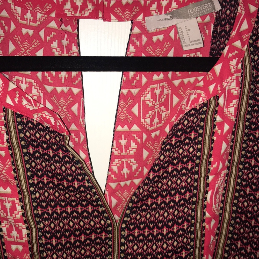 Forever 21 Red & Navy Tribal Print Romper - Picture 3 of 5